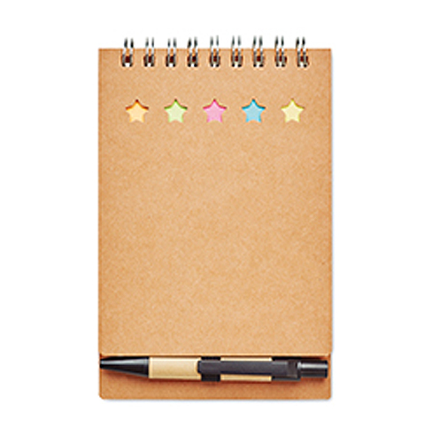 Apple Pink Bamboo Cover Note Book with Recycled Paper/Pen and Sticky Notes Apple Green 