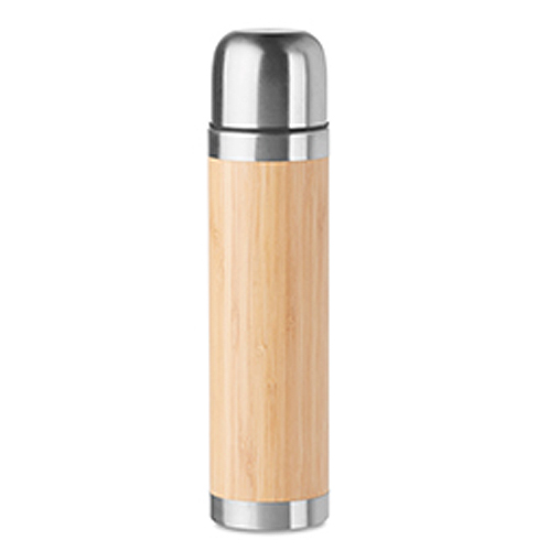 Thermoflask with bamboo cover